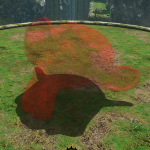 A punch-through model in SXSG using the Common_dither_dpn shader with a clip threshold of 0 and a transparency of 0.3